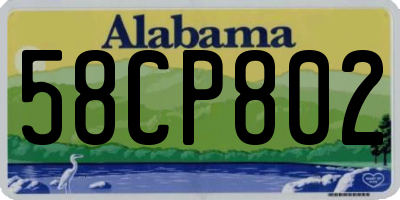 AL license plate 58CP802