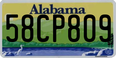 AL license plate 58CP809
