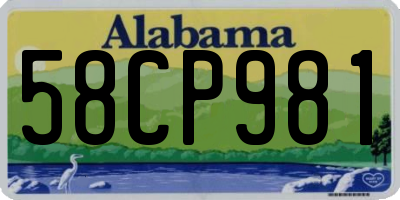 AL license plate 58CP981