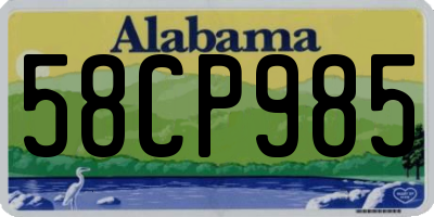 AL license plate 58CP985
