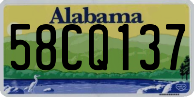 AL license plate 58CQ137