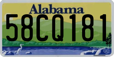 AL license plate 58CQ181