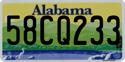 AL license plate 58CQ233
