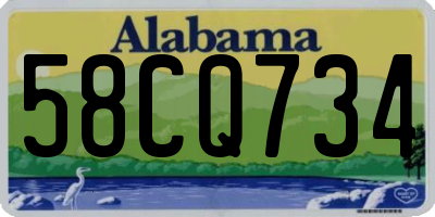 AL license plate 58CQ734