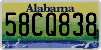 AL license plate 58CQ838