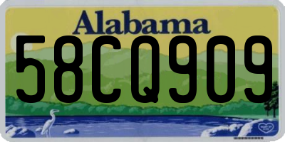 AL license plate 58CQ909