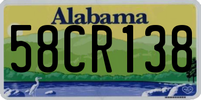 AL license plate 58CR138