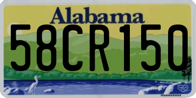 AL license plate 58CR150