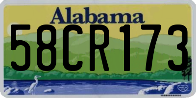 AL license plate 58CR173