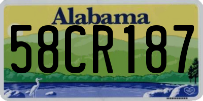 AL license plate 58CR187