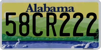 AL license plate 58CR222