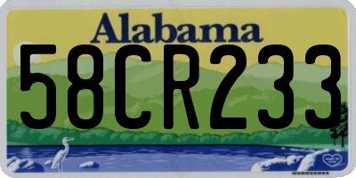 AL license plate 58CR233