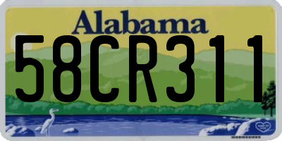 AL license plate 58CR311