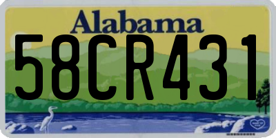 AL license plate 58CR431