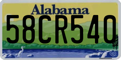 AL license plate 58CR540