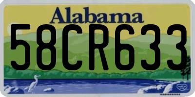 AL license plate 58CR633