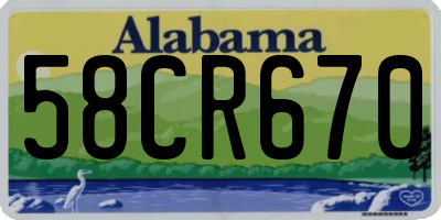 AL license plate 58CR670
