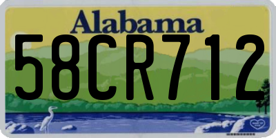 AL license plate 58CR712