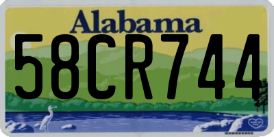 AL license plate 58CR744