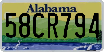AL license plate 58CR794