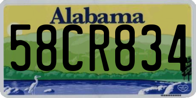 AL license plate 58CR834