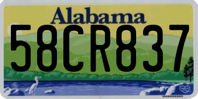 AL license plate 58CR837