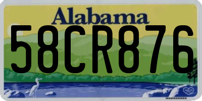 AL license plate 58CR876