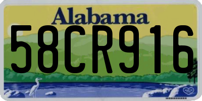 AL license plate 58CR916
