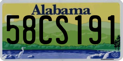 AL license plate 58CS191