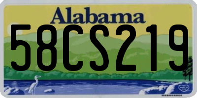 AL license plate 58CS219