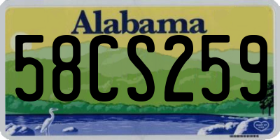 AL license plate 58CS259