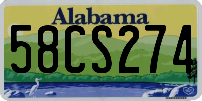 AL license plate 58CS274