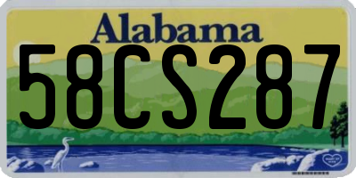AL license plate 58CS287