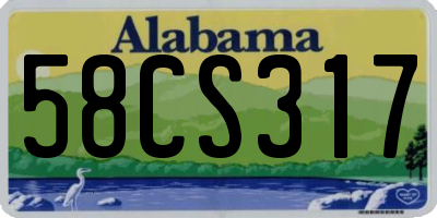 AL license plate 58CS317