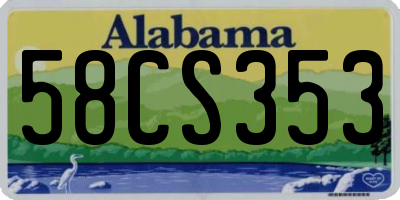 AL license plate 58CS353