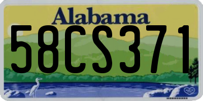 AL license plate 58CS371