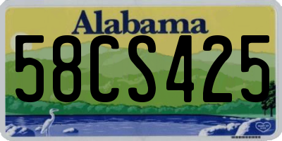 AL license plate 58CS425