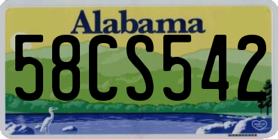 AL license plate 58CS542