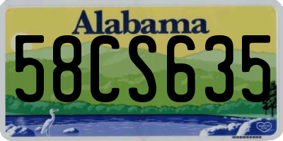 AL license plate 58CS635