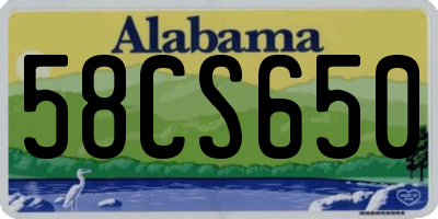 AL license plate 58CS650