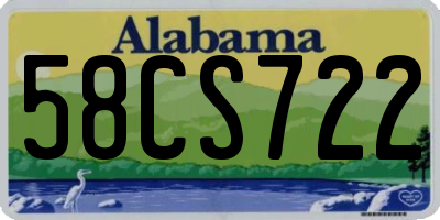 AL license plate 58CS722