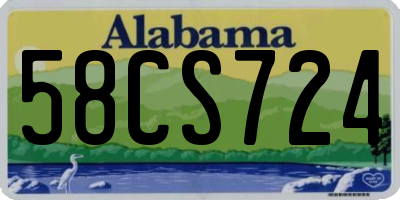 AL license plate 58CS724