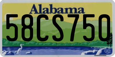 AL license plate 58CS750