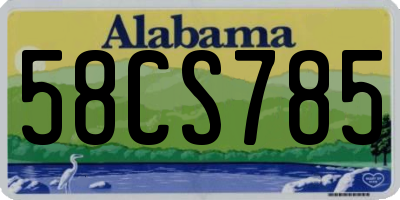 AL license plate 58CS785