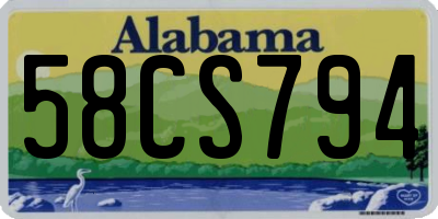 AL license plate 58CS794