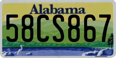 AL license plate 58CS867