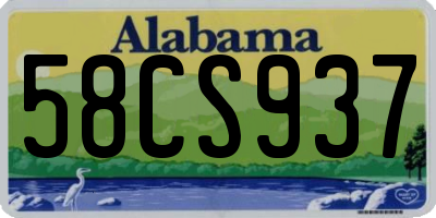 AL license plate 58CS937