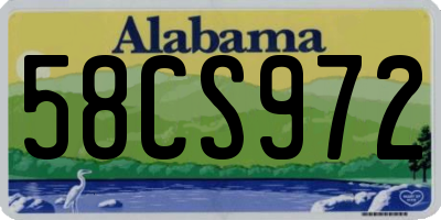AL license plate 58CS972