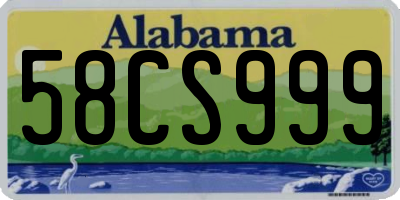 AL license plate 58CS999