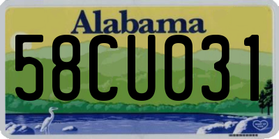 AL license plate 58CU031